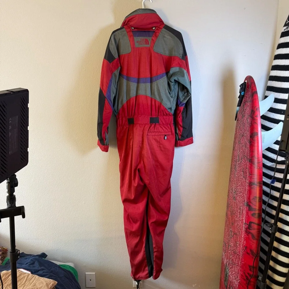 The North Face Extreme Gear Vintage‎ Ski Suit Red Black Mens Small One Piece